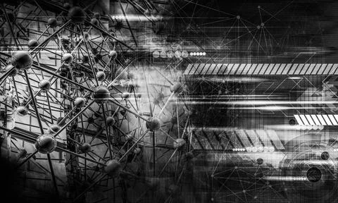 Technology concept background ready for presentation. 3D rendering of futuristic Stock Illustration