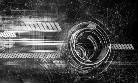 Technology concept background ready for presentation. 3D rendering of futuristic Stock Illustration