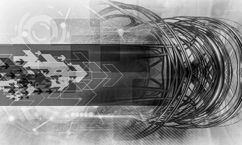 Technology concept background ready for presentation. 3D rendering of futuristic Stock Illustration