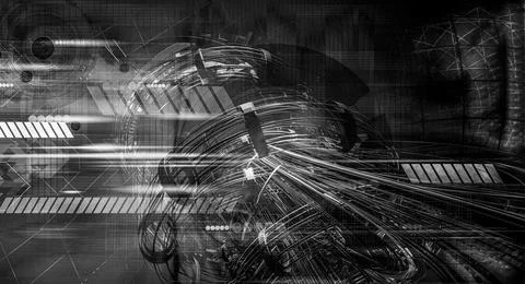 Technology concept background ready for presentation. 3D rendering of futuristic 스톡 일러스트