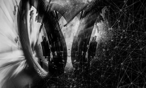 Technology concept background ready for presentation. 3D rendering of futuristic 스톡 일러스트