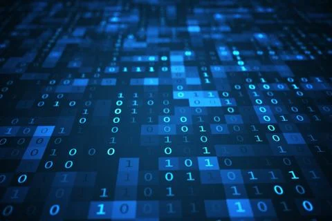 Technology concept. Binary code background. 3D rendered illustration. イラスト素材