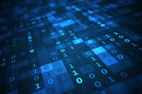 Technology concept. Binary code background. 3D rendered illustration. 库存照片