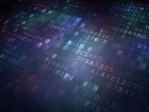 Technology concept: binary code digital background Illustrazione stock