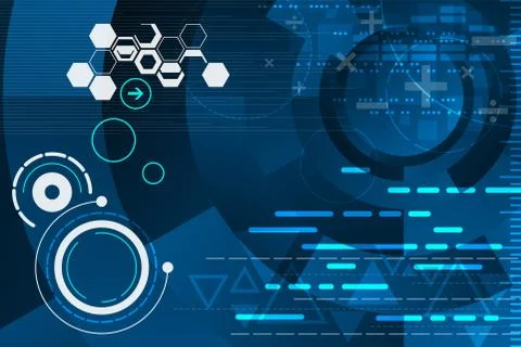 Technology in the concept of calculation. Stock Illustration