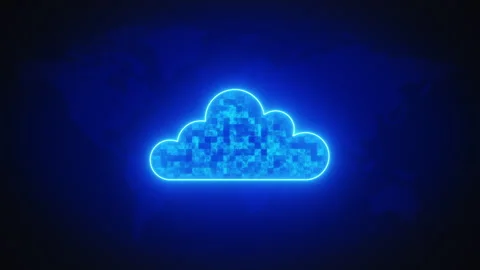 Technology Concept Cloud computing with world map background Stock Footage 268439489