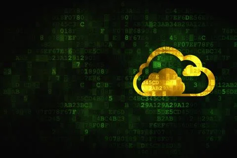 Technology concept: Cloud on digital background Stock Illustration