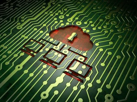 Technology concept: Cloud Network on circuit board backgro イラスト素材