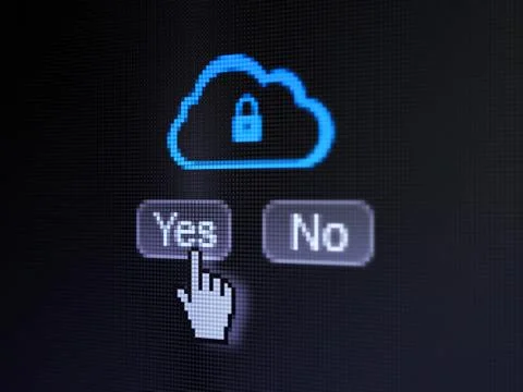 Technology concept: Cloud With Padlock on digital computer イラスト素材