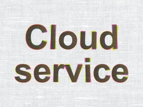 Technology concept: Cloud Service on fabric texture background Stock Illustration