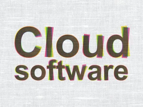 Technology concept: Cloud Software on fabric texture background Stock Illustration