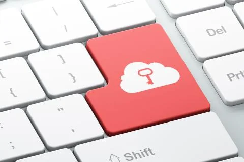 Technology concept: Cloud Whis Key on computer keyboard ba Stock Illustration