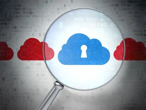 Technology concept: Cloud Whis Keyhole with optical glass イラスト素材