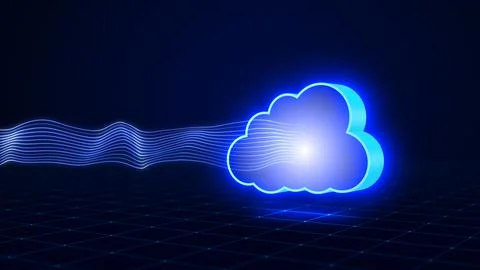 Technology concept for data transport in clouds Illustration