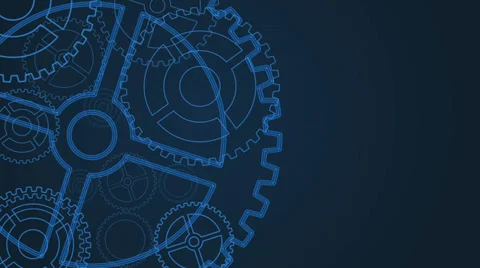 Technology concept with gears on blue background Stock Footage 30855759