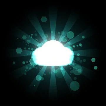 Technology concept with glowing cloud vector design in illustrator. 스톡 일러스트