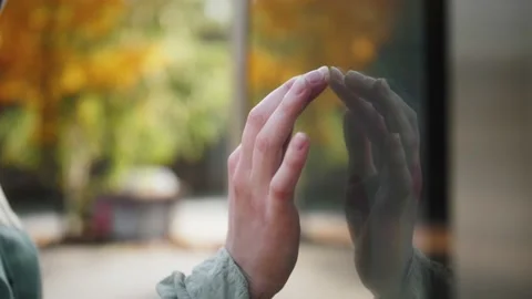 Technology concept. Hand using touchscreen display of interactive tablet kiosk. Stock Footage 142195552