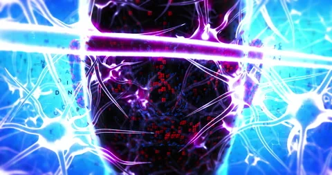 Technology Concept Human Head With Connected Neural System. 스톡 동영상 321491457