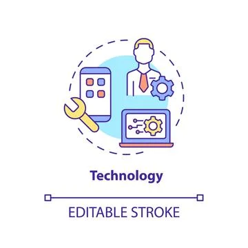 Technology concept icon Stock Illustration