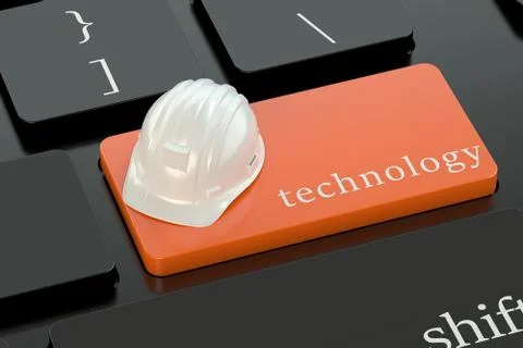 Technology concept on keyboard button Stock Illustration