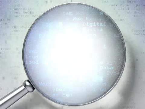 Technology concept: lens over digital background Stock Illustration