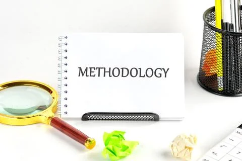 Technology concept. METHODOLOGY written in a notebook on a white background 스톡 사진