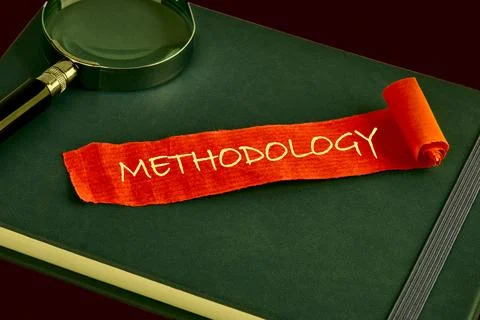 Technology concept. METHODOLOGY written on a piece of red paper on the backgr Stock-Fotos