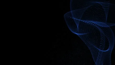 Technology concept plexus of blue smoke. Wavy threads of the universe. Abst.. Video stock 261193074