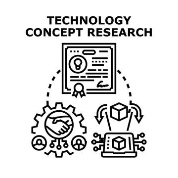 Technology concept research leading innovation and development Stock Illustration