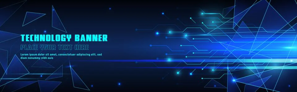 Technology concept for web banner template or brochure , Blue colour. Stock Illustration