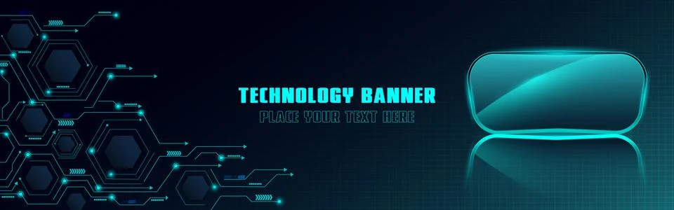 Technology concept for web banner template or brochure , Blue colour. Stock Illustration
