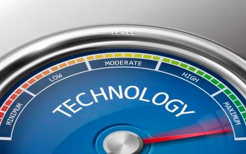 Technology conceptual 3d illustration meter indicator Stock Illustration