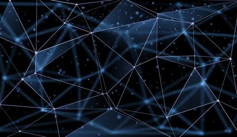 Technology Connected polygons plexus vector geometric background. Molecule and 스톡 일러스트