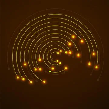 Technology connection logo, abstract sign of line and dots Stock Illustration