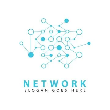 Technology connection logo design Stock Illustration