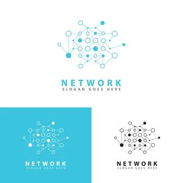 Technology connection logo design Stock Illustration