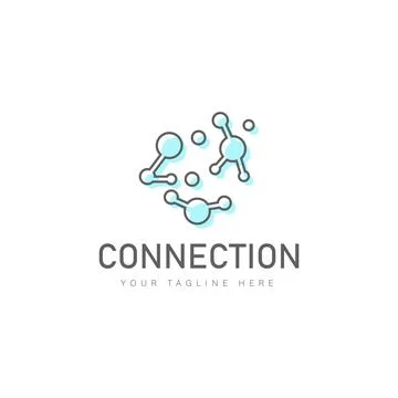 Technology connection point logo design illustration icon Stock Illustration