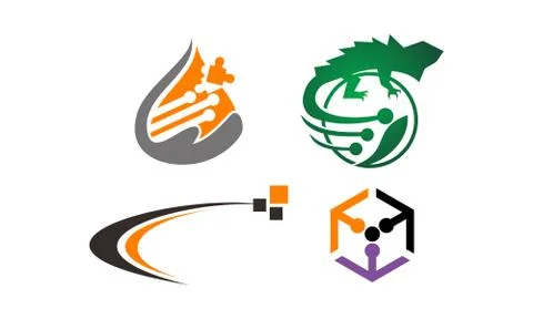 Technology Connection Template Set Stock-Illustration