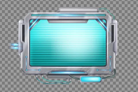 Technology control panel, vector futuristic tech frame, game UI HUD screen Stock Illustration