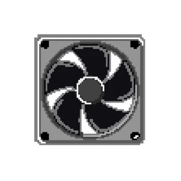 Technology cooling fan pc pixel art vector illustration Stock Illustration