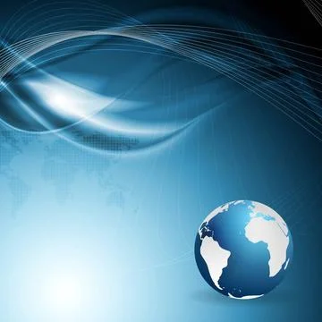 Technology corporate background with waves and globe Technology corporate ... 库存照片