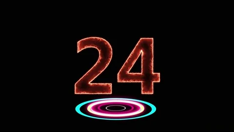Technology countdown timer on black background. vd 1748 Stock Footage 186315364