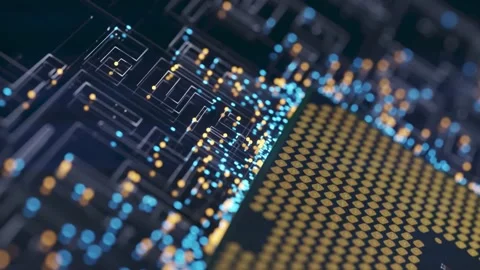 Technology Cpu Light Effect Zooming Video stock 164452794