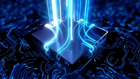 Technology CPU Processing Technology CPU Processing is a data transfer to c.. Stock Footage 245121561
