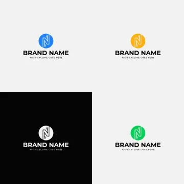 Technology Creative Line Abstract modern N letter Logo Design vector template Stock Illustration