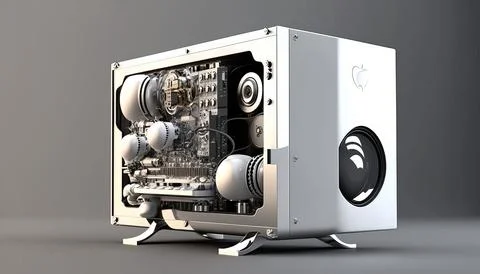 Technology creative scene isolated on a white background 스톡 일러스트