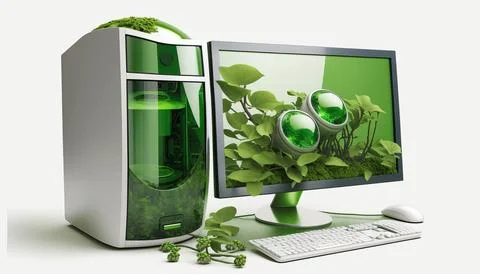 Technology creative scene isolated on a white background Stock Illustration