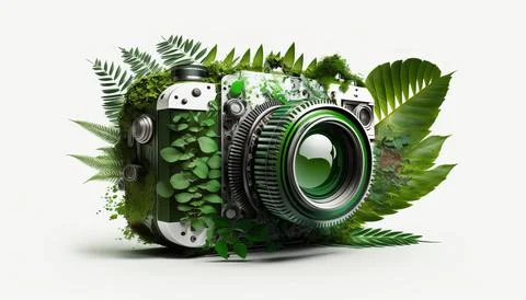 Technology creative scene isolated on a white background Stock Illustration