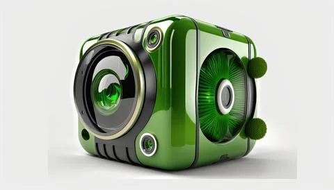 Technology creative scene isolated on a white background Stock Illustration