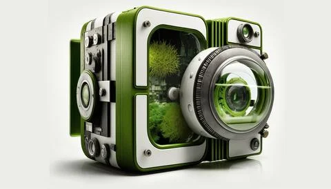 Technology creative scene isolated on a white background Stock Illustration